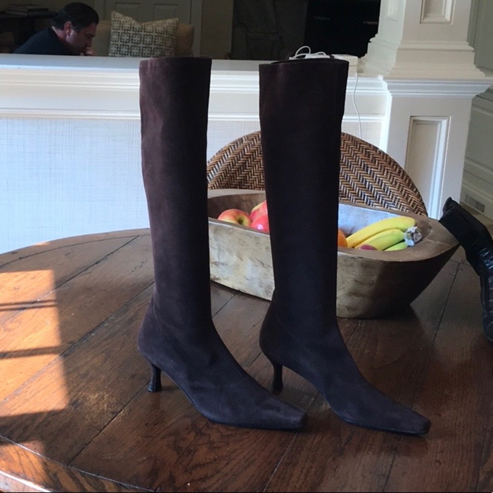 Brown suede stuart weitzman boots